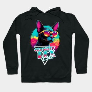 Retro Wave Cornish Rex Cat Miami Shirt Hoodie